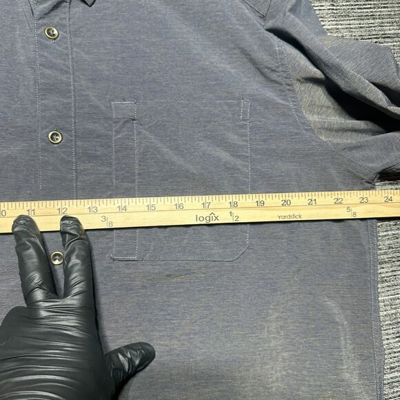 Swiss Tech Shirt Men's L Blue Long Sleeve Button Nylon Outdoor Hiking SM48Y120 - Picture 9 of 13